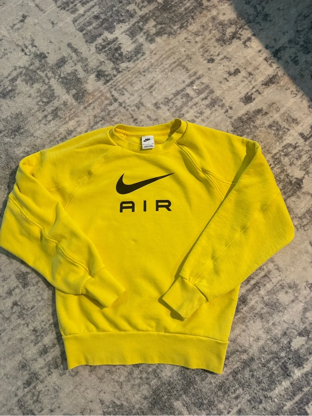 Nike Yellow Crewneck Sweatshirt with Black Swoosh